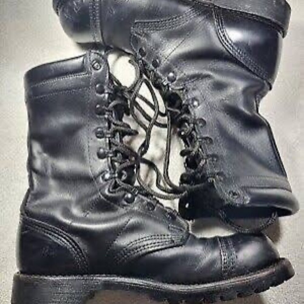 Zara Size 8 Women's Black Leather Combat Boots Vintage Style Lace-up Military Bo